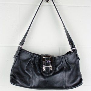 Vintage ETIENNE AIGNER Black Leather LOGO Satchel